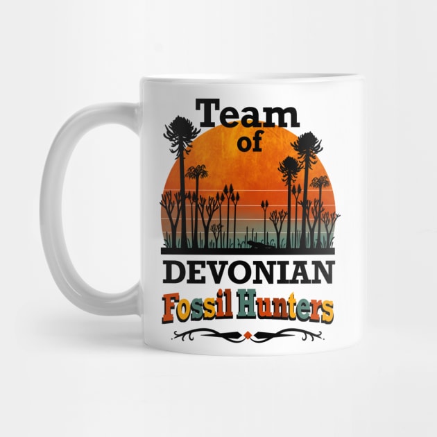 Team of Devonian Fossil Hunters. Vintage look. by Naturascopia